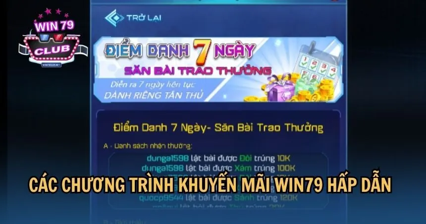 Tổng hợp chương trình khuyến mãi WIN79